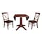 International Concepts Round 42 in Round Top Pedestal Table with 2 Chairs, Espresso, 42 W, 42 L, 30.3 in H, Wood, Espresso K581-42DPT-27-C613-2 - alternate 5